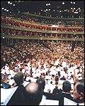 Proms audience seen from orchestra